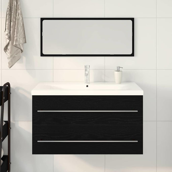 Dulap pentru Chiuveta de Baie cu sertar 3 pcs Stejar Negru WALTI
