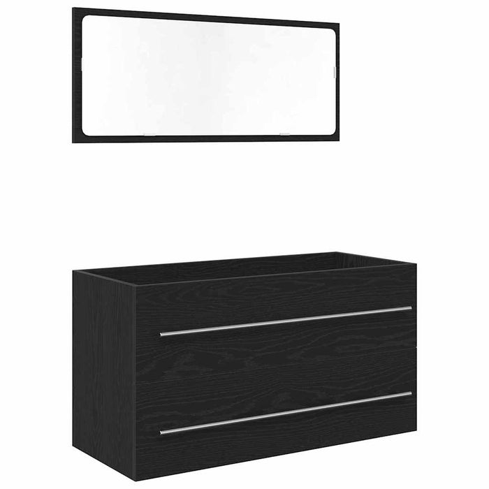 Dulap pentru Chiuveta de Baie cu sertar 3 pcs Stejar Negru WALTI