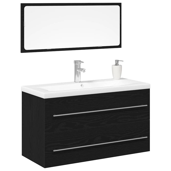 Dulap pentru Chiuveta de Baie cu sertar 3 pcs Stejar Negru WALTI