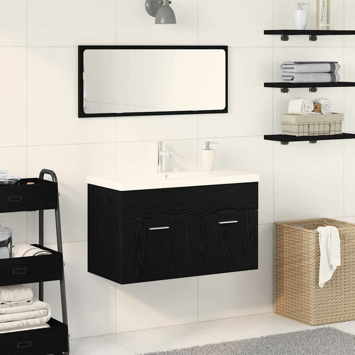 Dulap de chiuvetă Stejar Negru 90 x 38.5 x 46 cm Lemn compozit - WALTI WALTI