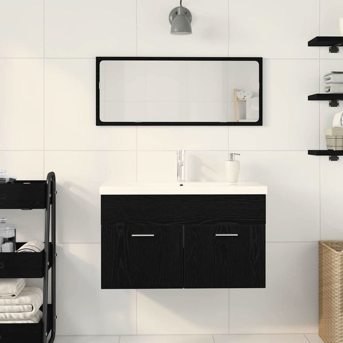 Dulap de chiuvetă Stejar negru 80 x 38.5 x 46 cm Lemn compozit - WALTI WALTI