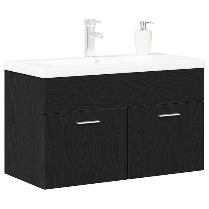 Dulap de chiuvetă Stejar negru 80 x 38.5 x 46 cm Lemn compozit - WALTI WALTI