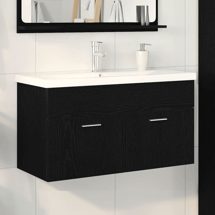Dulap de chiuvetă Stejar Negru 90 x 38.5 x 46 cm Lemn compozit - WALTI WALTI