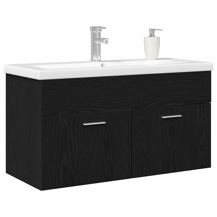 Dulap de chiuvetă Stejar Negru 90 x 38.5 x 46 cm Lemn compozit - WALTI WALTI