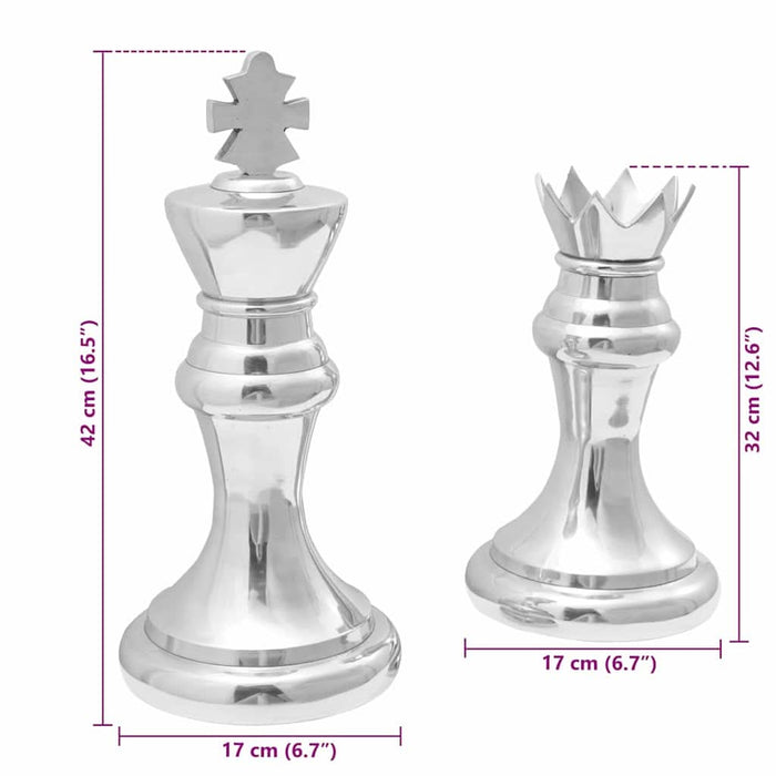 Sculpturi 2 pcs Argintiu Aluminiu - WALTI WALTI