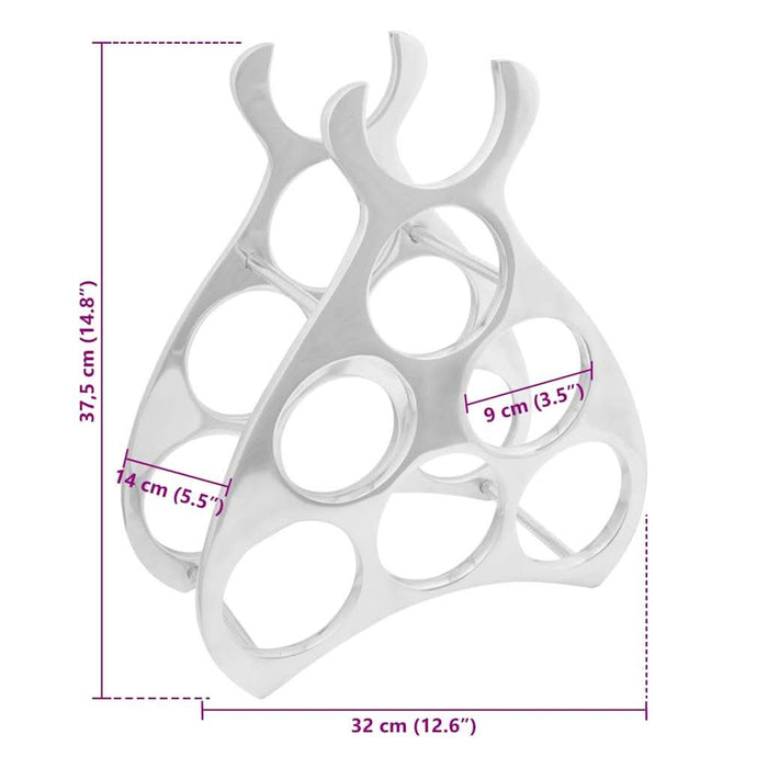 Raft pentru vin Argintiu 38 x 33 x 13 cm Aluminiu - WALTI WALTI