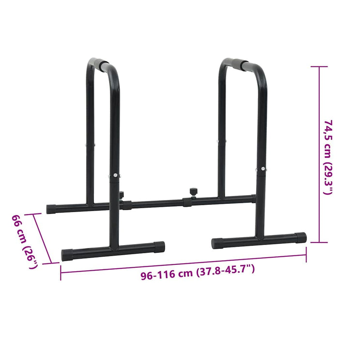Bară de flotări Negru 116 x 66 x 74.5 cm Oțel vopsit în pulbere - WALTI WALTI
