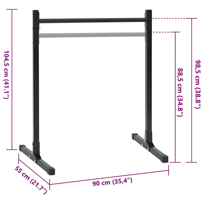 Stantă pentru flotări Manual 2 buc. Negru 55 x 90 x 104.5 cm - WALTI WALTI