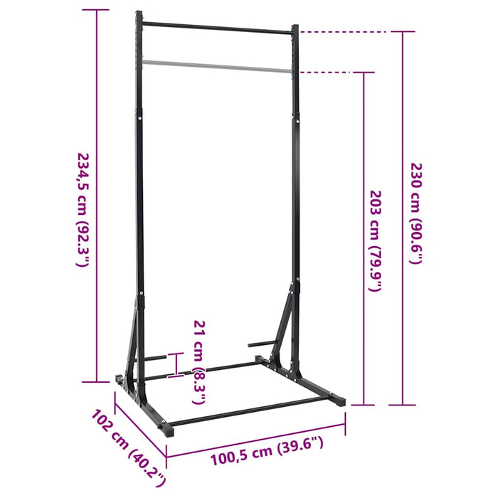 Stație pentru Tracțiuni Manual Negru 100,5 x 102 x 234,5 cm - WALTI WALTI