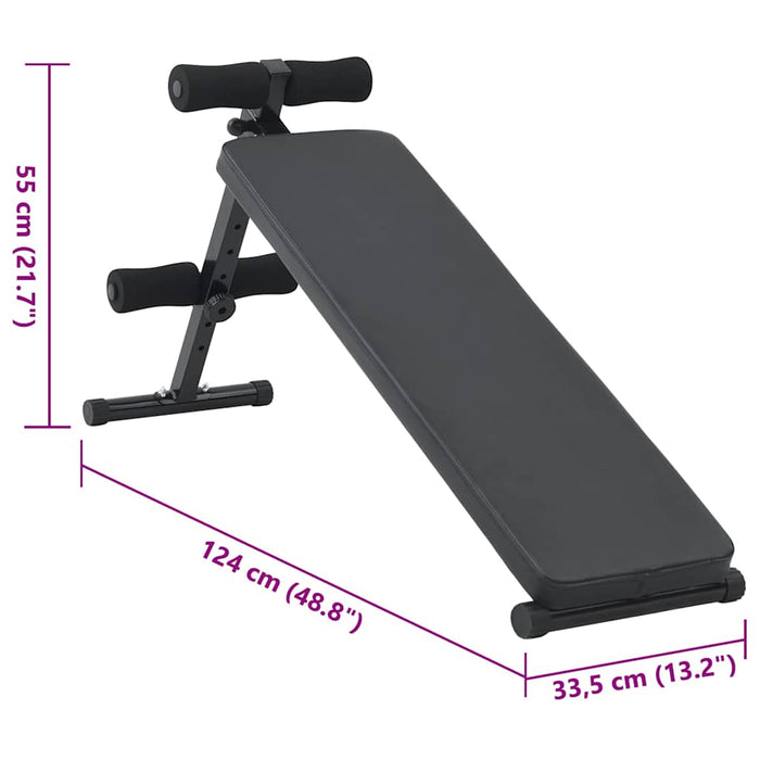Bancă pentru abdomene Manual Negru 124 x 33,5 x 55 cm - WALTI WALTI