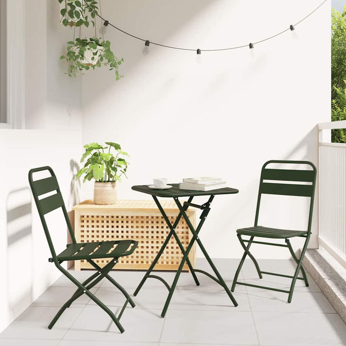 Scaun pliabil pentru grădină 2 pcs Verde 55 x 56.5 x 91cm Oțel - WALTI WALTI