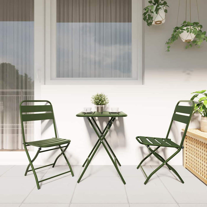 Scaun pliabil pentru grădină 2 pcs Verde 55 x 56.5 x 91cm Oțel - WALTI WALTI