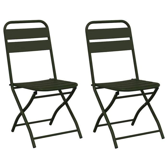 Scaun pliabil pentru grădină 2 pcs Verde 55 x 56.5 x 91cm Oțel - WALTI WALTI