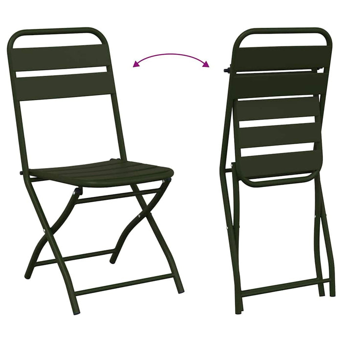 Scaun pliabil pentru grădină 2 pcs Verde 55 x 56.5 x 91cm Oțel - WALTI WALTI