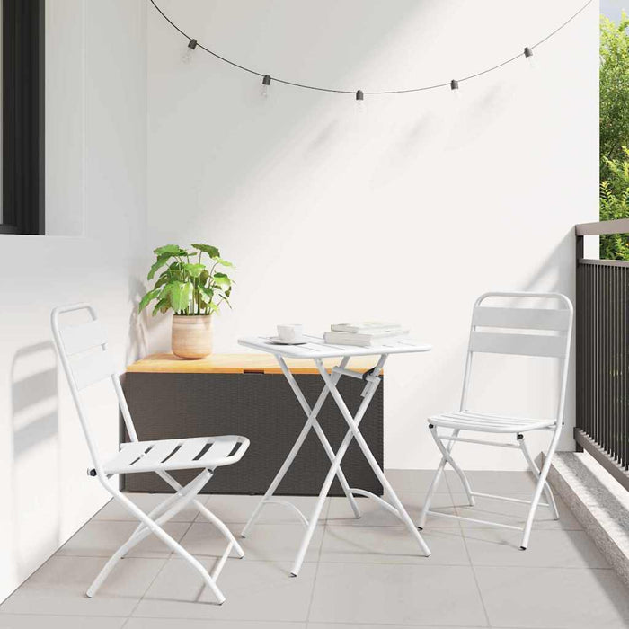 Scaun pliabil pentru grădină 2 pcs Alb 55 x 56.5 x 91cm Oțel - WALTI WALTI