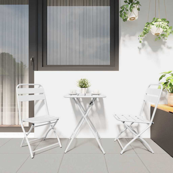 Scaun pliabil pentru grădină 2 pcs Alb 55 x 56.5 x 91cm Oțel - WALTI WALTI