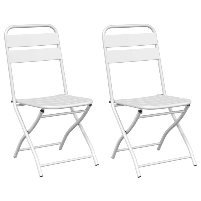 Scaun pliabil pentru grădină 2 pcs Alb 55 x 56.5 x 91cm Oțel - WALTI WALTI
