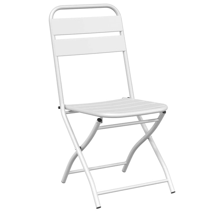 Scaun pliabil pentru grădină 2 pcs Alb 55 x 56.5 x 91cm Oțel - WALTI WALTI