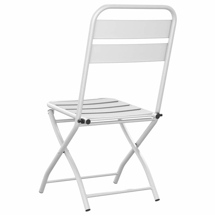 Scaun pliabil pentru grădină 2 pcs Alb 55 x 56.5 x 91cm Oțel - WALTI WALTI