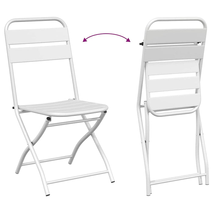 Scaun pliabil pentru grădină 2 pcs Alb 55 x 56.5 x 91cm Oțel - WALTI WALTI