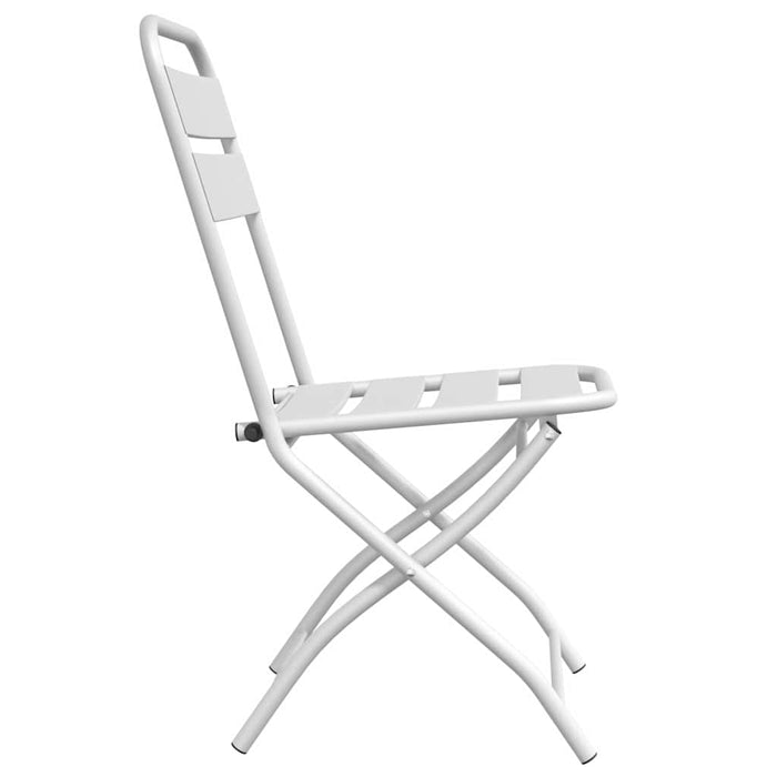 Scaun pliabil pentru grădină 2 pcs Alb 55 x 56.5 x 91cm Oțel - WALTI WALTI