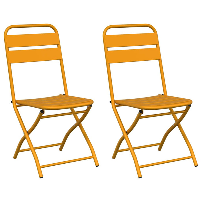 Scaun pliabil pentru grădină 2 pcs Muștar 55 x 56.5 x 91cm Oțel - WALTI WALTI