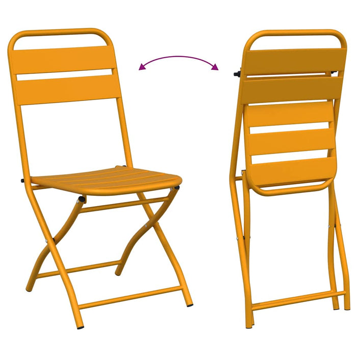 Scaun pliabil pentru grădină 2 pcs Muștar 55 x 56.5 x 91cm Oțel - WALTI WALTI