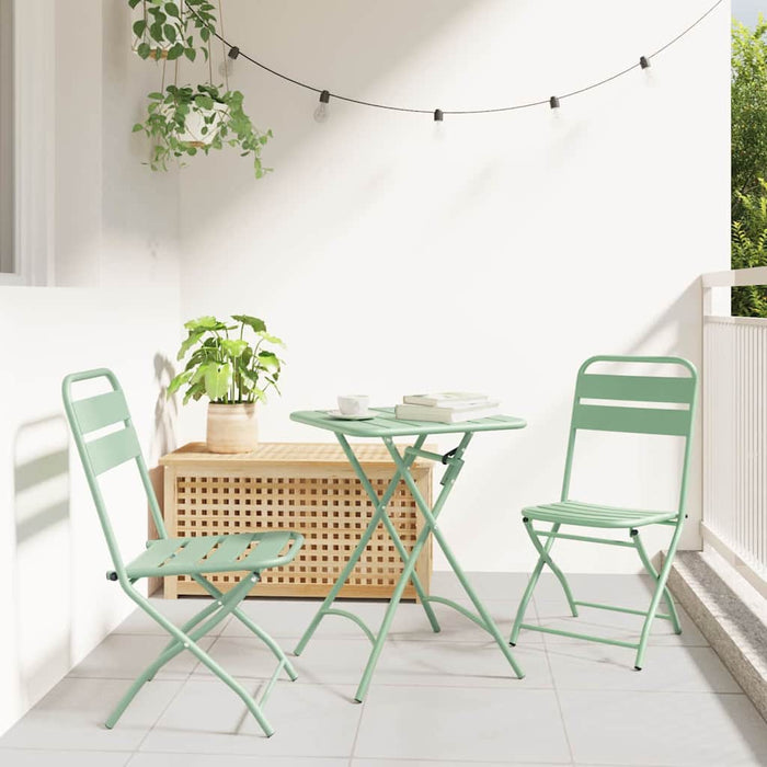 Scaun pliabil pentru grădină 2 pcs Verde 55 x 56.5 x 91cm Oțel - WALTI WALTI