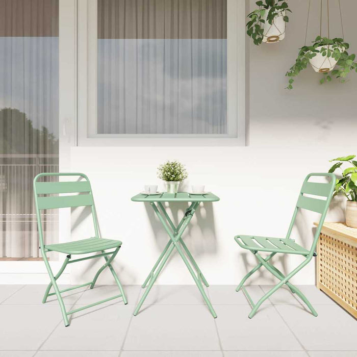 Scaun pliabil pentru grădină 2 pcs Verde 55 x 56.5 x 91cm Oțel - WALTI WALTI