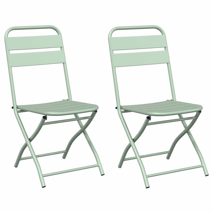 Scaun pliabil pentru grădină 2 pcs Verde 55 x 56.5 x 91cm Oțel - WALTI WALTI