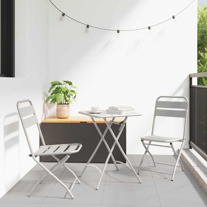 Scaun pliabil pentru grădină 2 pcs Bej 55 x 56.5 x 91cm Oțel - WALTI WALTI