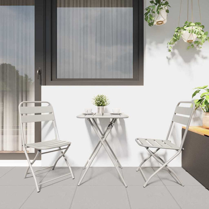 Scaun pliabil pentru grădină 2 pcs Bej 55 x 56.5 x 91cm Oțel - WALTI WALTI