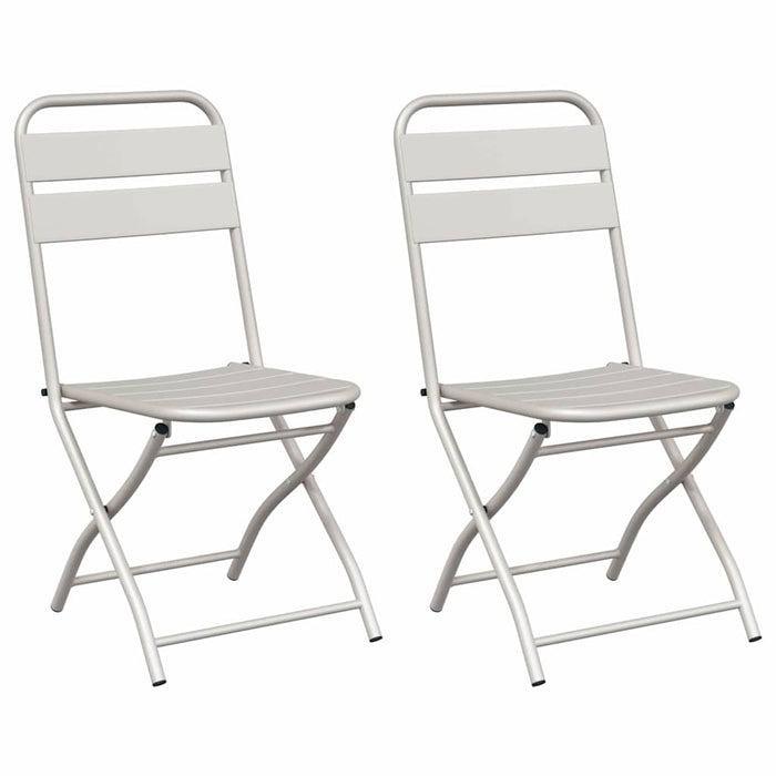Scaun pliabil pentru grădină 2 pcs Bej 55 x 56.5 x 91cm Oțel - WALTI WALTI