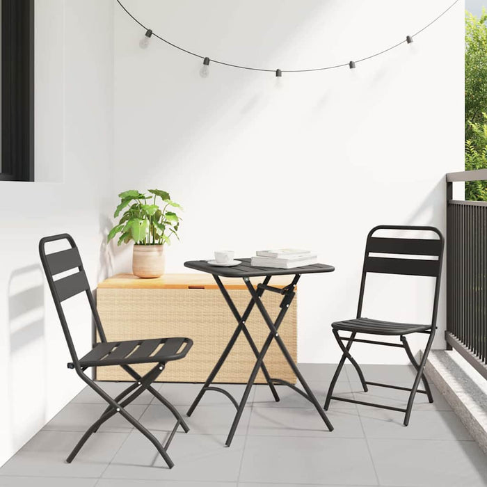 Scaun pliabil pentru grădină 2 pcs Antracit 55 x 56.5 x 91cm - WALTI WALTI