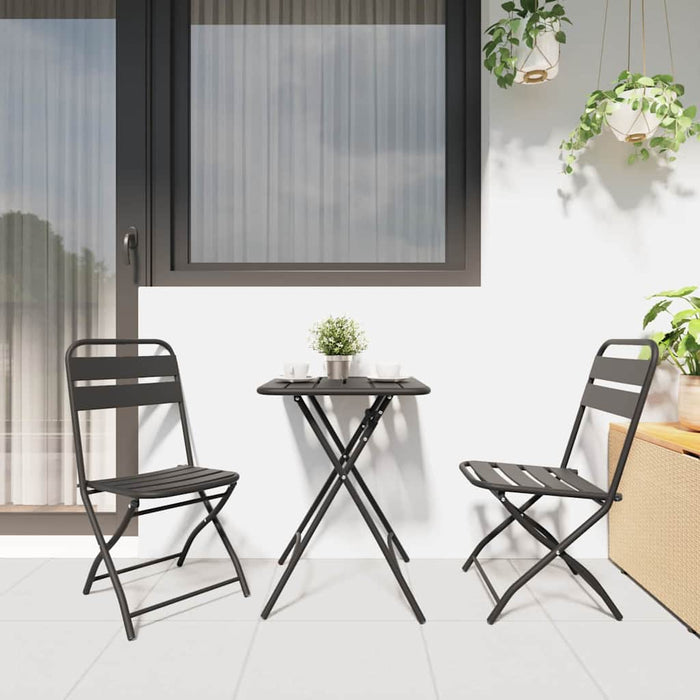 Scaun pliabil pentru grădină 2 pcs Antracit 55 x 56.5 x 91cm - WALTI WALTI