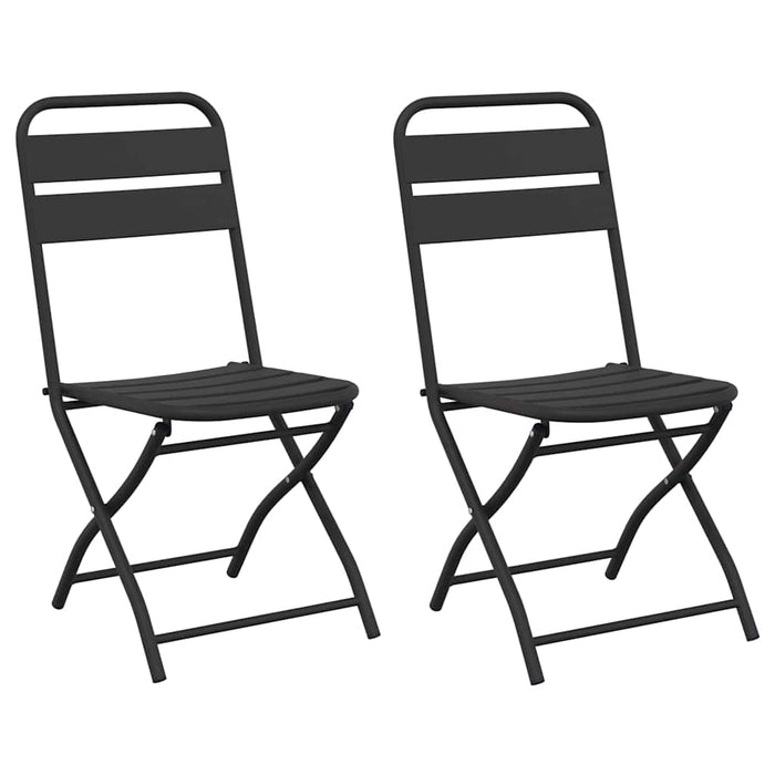 Scaun pliabil pentru grădină 2 pcs Antracit 55 x 56.5 x 91cm - WALTI WALTI