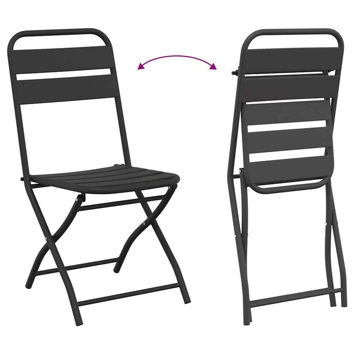 Scaun pliabil pentru grădină 2 pcs Antracit 55 x 56.5 x 91cm - WALTI WALTI