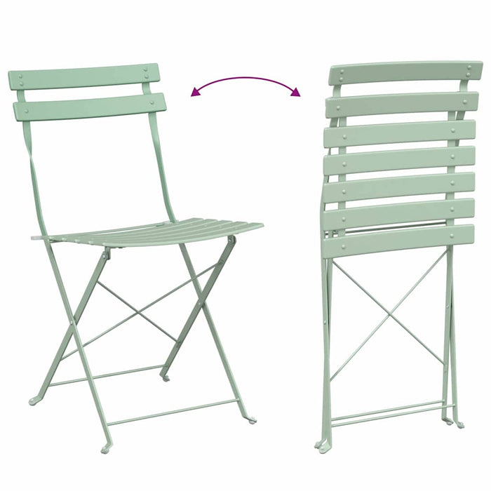 Scaun pliabil pentru grădină 2 pcs Mentă deschisă WALTI