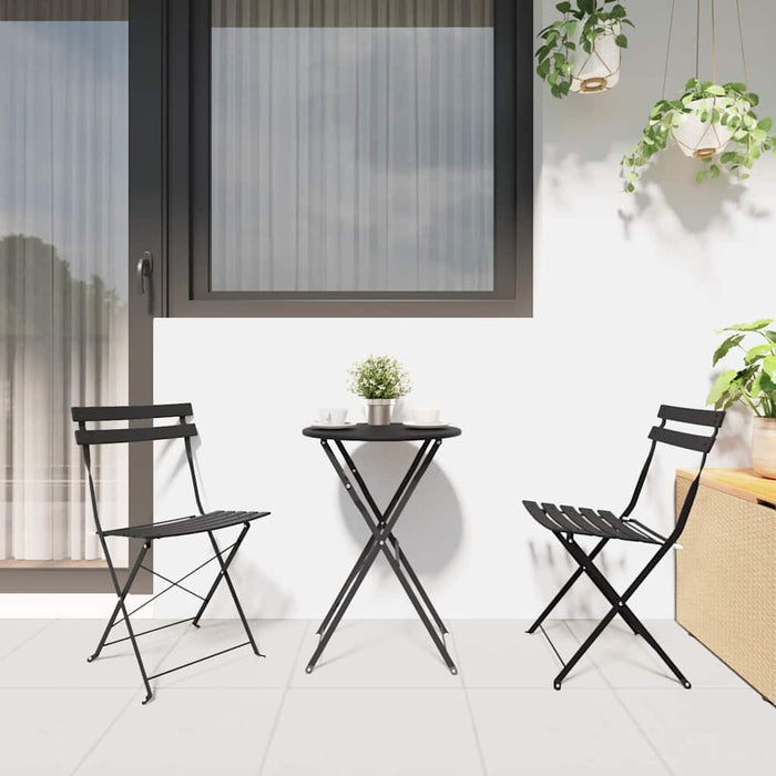 Set Bistro Pliabil 3 pcs Antracit Oțel - WALTI WALTI