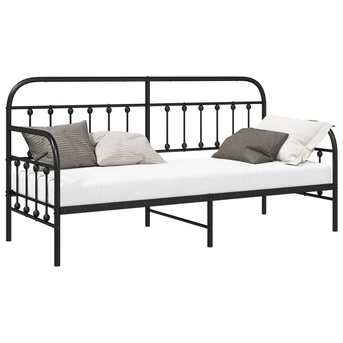 Cadru de pat de zi Negru 75 x 190 cm Oțel vopsit electrostatic - WALTI WALTI