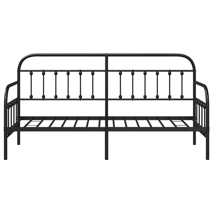 Cadru de pat de zi Negru 75 x 190 cm Oțel vopsit electrostatic - WALTI WALTI