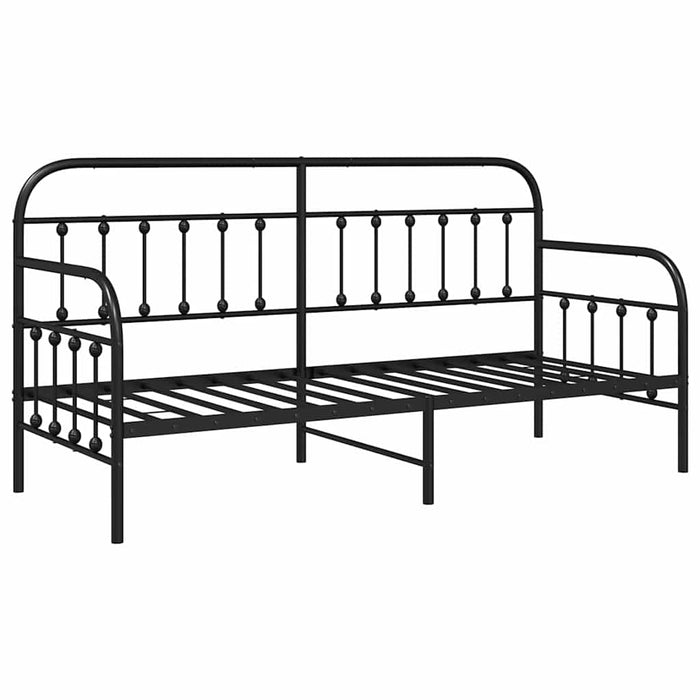 Cadru de pat de zi cu headboard Negru 80 x 200 cm Oțel - WALTI WALTI
