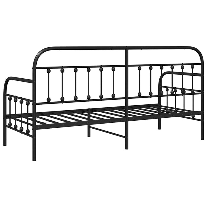 Cadru de pat de zi cu headboard Negru 80 x 200 cm Oțel - WALTI WALTI