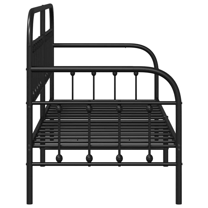 Cadru de pat de zi cu headboard Negru 80 x 200 cm Oțel - WALTI WALTI
