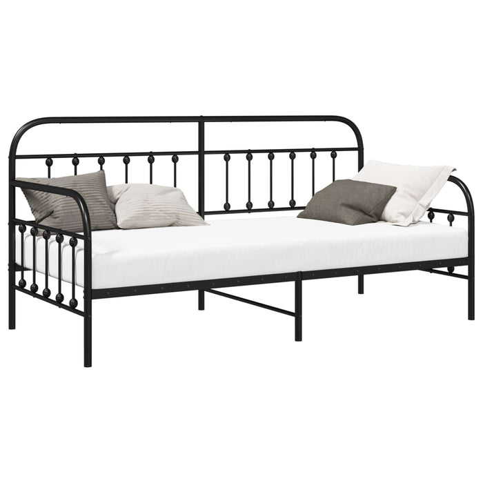 Cadru de pat de zi Negru 90 x 190 cm Oțel vopsit electrostatic - WALTI WALTI