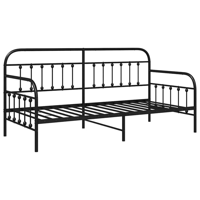 Cadru de pat de zi Negru 90 x 190 cm Oțel vopsit electrostatic - WALTI WALTI