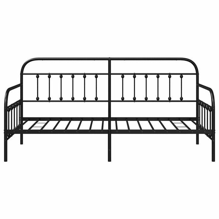 Cadru de pat de zi Negru 90 x 190 cm Oțel vopsit electrostatic - WALTI WALTI