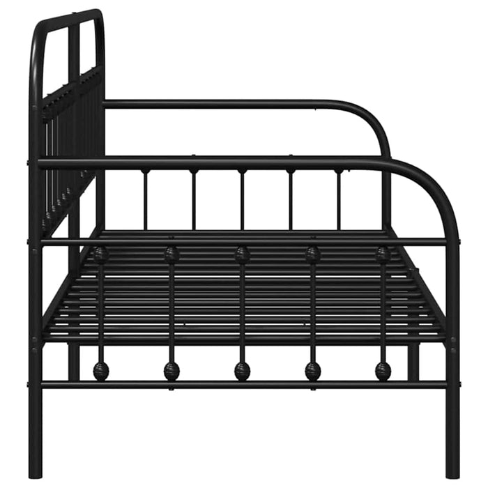 Cadru de pat de zi cu headboard Negru 90 x 200 cm Oțel - WALTI WALTI