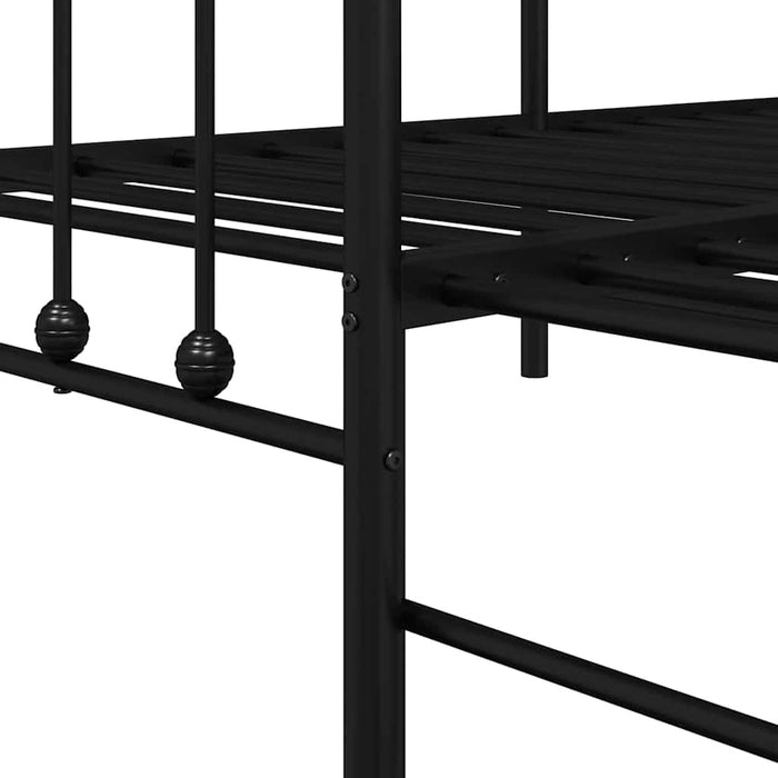 Cadru de pat de zi cu headboard Negru 80 x 200 cm Oțel - WALTI WALTI