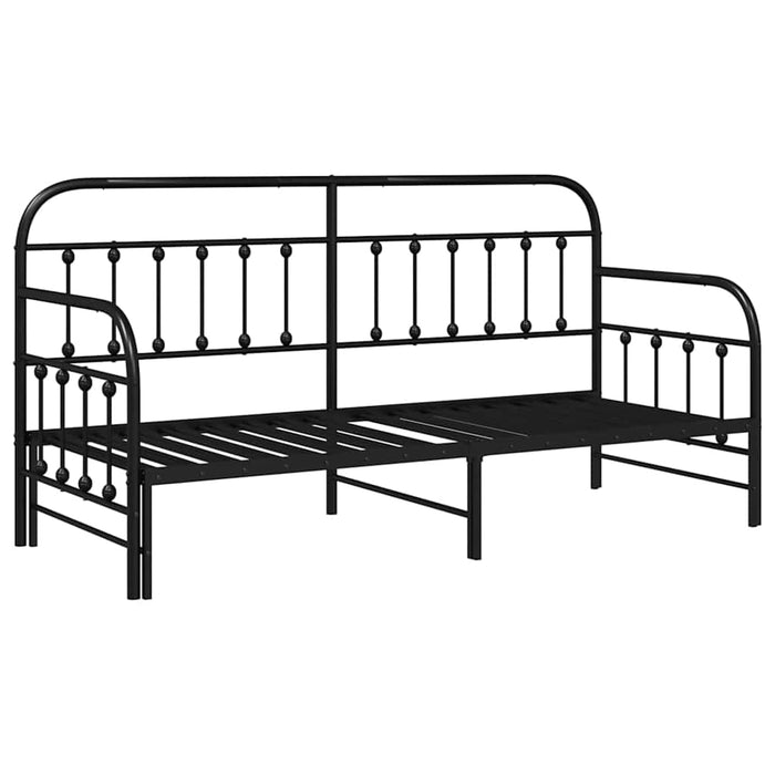 Cadru de pat de zi cu headboard Negru 80 x 200 cm Oțel - WALTI WALTI